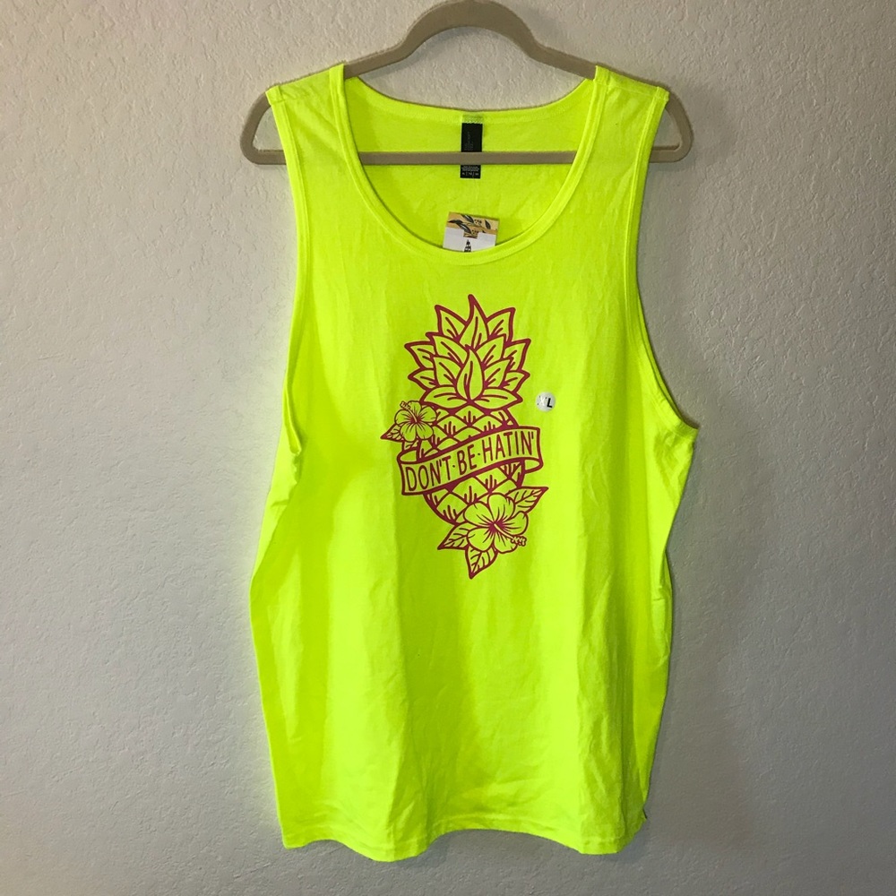 Yellow Pineapple Don’t Be Hatin Tank Top Sz XL BNWT by District
